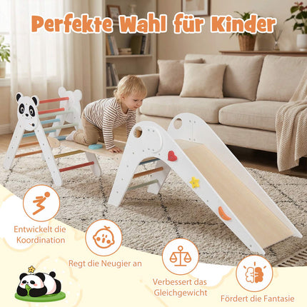 Montessori koka kāpšanas komplekts ar pandas dizainu