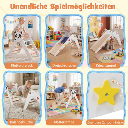 Montessori koka kāpšanas komplekts ar pandas dizainu