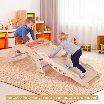 Montessori koka kāpšanas arka ar spilvenu