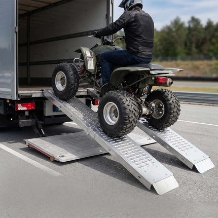 Motociklu iekraušanas rampas, salokāmas, tērauda, 2 gab. iepakojumā