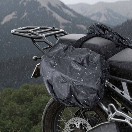 Motorcycle Saddlebag 30L, Rain Cover, Universal Fit, Black