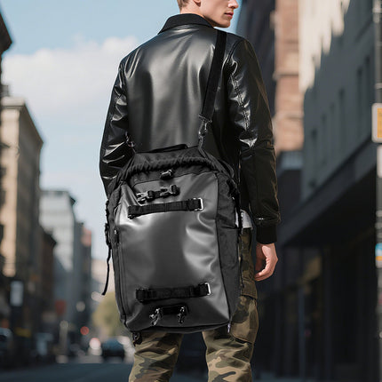 Motorcycle Tail Bag 30L, Waterproof Cover, Backpack Straps