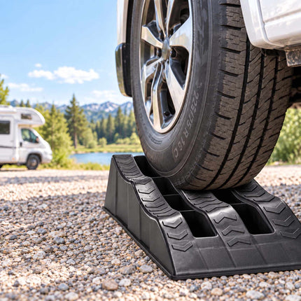 Motorhome Levelling Ramps 2-Pack with 3 Step Heights, Up to 10 cm, Black