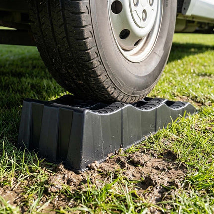 Motorhome Levelling Ramps 2-Pack with 3 Step Heights, Up to 10 cm, Black