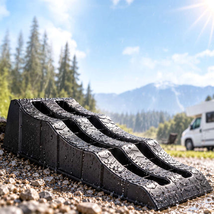 Motorhome Levelling Ramps 2-Pack with 3 Step Heights, Up to 10 cm, Black
