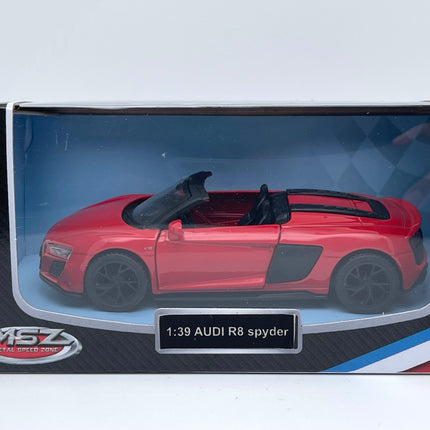 Msz Audi R8 Spyder die-cast modelis, mērogs 1:39