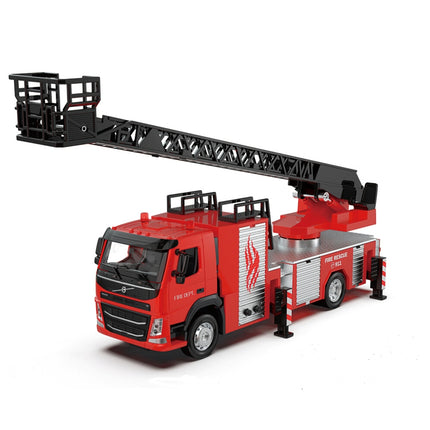 Msz Volvo ugunsdzēsības kāpņu kravas automašīnas die-cast modelis, mērogs 1:50
