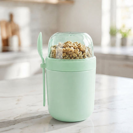 Mūsli krūzītes līdzi ņemšanai, 4 gab. iepakojumā, zaļas, bez BPA plastmasas