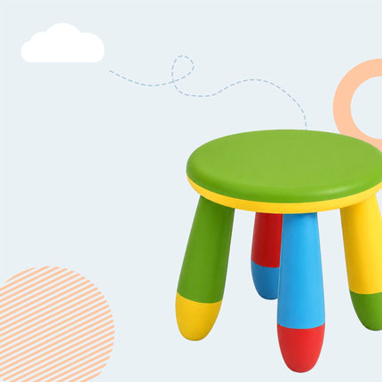 Daudzkrāsains bērnu plastmasas krēsls, sēdekļa augstums 26 cm