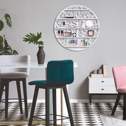 Nagu laku plaukts, 5 līmeņu, pie sienas stiprināms, metāls, balts