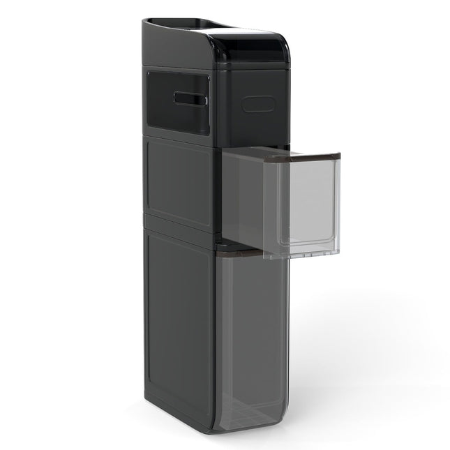 Vannas istabas skapītis ar 2 atvilktnēm, salvešu kasti, šaurs, melns