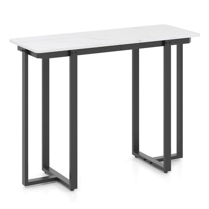 Šaurs konsoles galdiņš, mākslīgā marmora virsma, 107x40x79,5 cm, melns