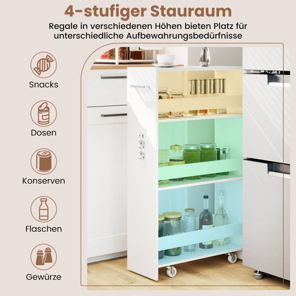Šauri, ritoši uzglabāšanas ratiņi, 4 līmeņi ar uzlādes staciju
