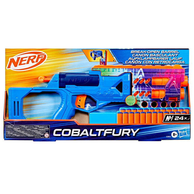 Nerf Blaster Cobaltfury, augstas veiktspējas putuplasta šautriņu šāvējs
