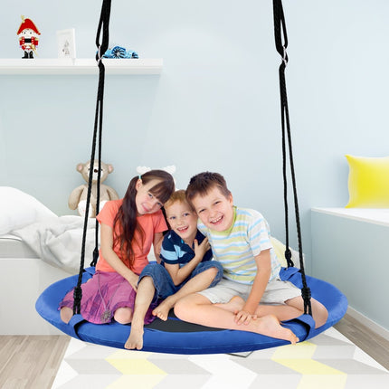 Ligzdas šūpoles bērnu šūpoles, maksimālā slodze 150 kg, diametrs 100 cm, zilas