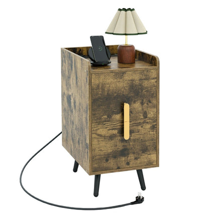 Naktsskapītis ar uzlādes staciju, 2 atvilktnes, USB porti, 40x32x60 cm