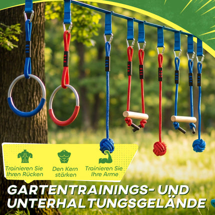 Ninja Slackline Kinder-Kletterseil komplekts, 3-in-1 Schaukel, 100 kg Belastbarkeit