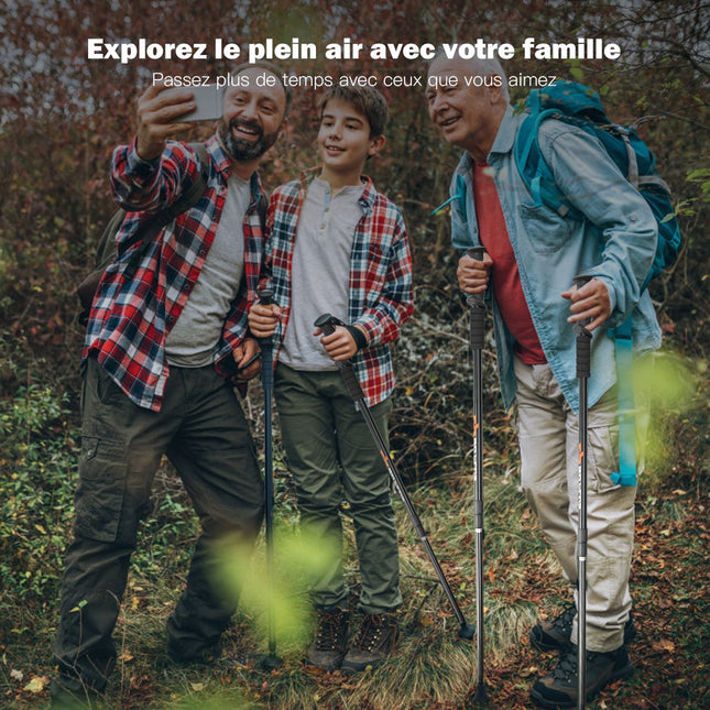 Nūjošanas nūjas, teleskopiskas alumīnija 65–135 cm