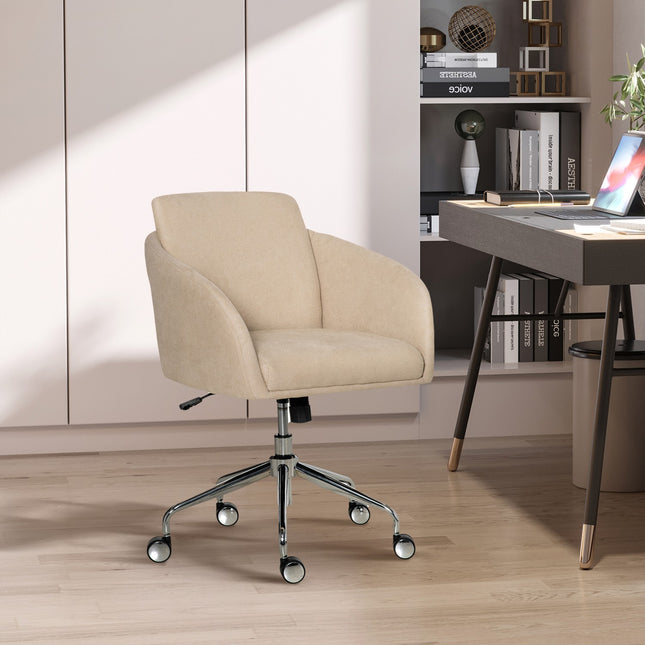 Biroja krēsls, grozāms krēsls, ergonomisks, regulējams augstums, viedais pieskāriens, metāls, bēšs