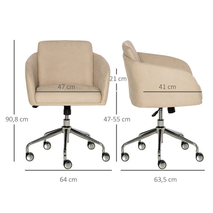 Biroja krēsls, grozāms krēsls, ergonomisks, regulējams augstums, viedais pieskāriens, metāls, bēšs