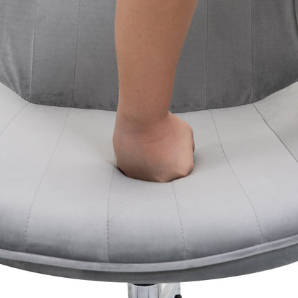 Biroja krēsls, Grozāms krēsls, Regulējams Augstums, 360° Rotējams, Samta Audums, Pelēks, 52,5X60X82-91Cm