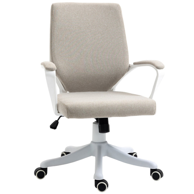 Biroja krēsls ar šūpošanās funkciju, atzveltni, regulējamu augstumu, biezi polsterētu, ergonomisku, 360° grozāmu riteņu komplektu, 62x69x92-100 cm