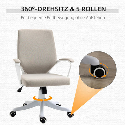 Biroja krēsls ar šūpošanās funkciju, atzveltni, regulējamu augstumu, biezi polsterētu, ergonomisku, 360° grozāmu riteņu komplektu, 62x69x92-100 cm