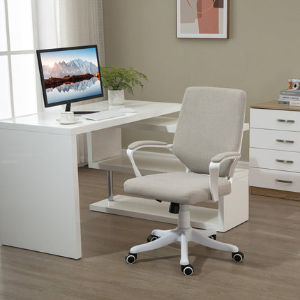 Biroja krēsls ar šūpošanās funkciju, atzveltni, regulējamu augstumu, biezi polsterētu, ergonomisku, 360° grozāmu riteņu komplektu, 62x69x92-100 cm