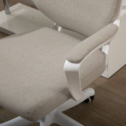 Biroja krēsls ar šūpošanās funkciju, atzveltni, regulējamu augstumu, biezi polsterētu, ergonomisku, 360° grozāmu riteņu komplektu, 62x69x92-100 cm