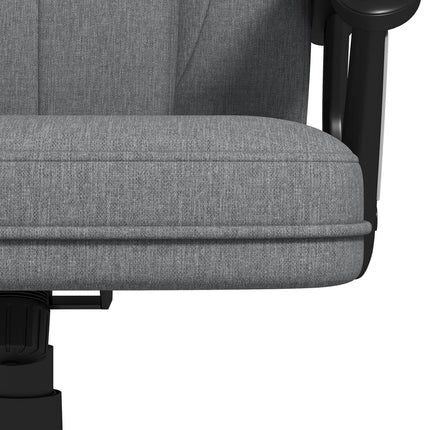 Biroja krēsls, ergonomisks datorkrēsls ar šūpošanās funkciju, regulējams augstums, galvas balsts, roku balsti, pelēks, lina imitācija, 66x75x110-120 cm