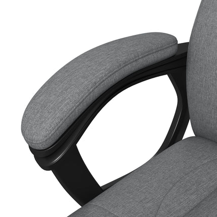 Biroja krēsls, ergonomisks datorkrēsls ar šūpošanās funkciju, regulējams augstums, galvas balsts, roku balsti, pelēks, lina imitācija, 66x75x110-120 cm