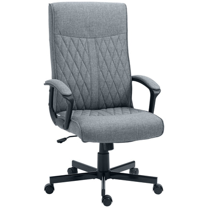 Biroja krēsls, ergonomisks, rakstāmgalda krēsls ar šūpošanās funkciju, regulējams augstums, grozāms, birojam, tumši pelēks