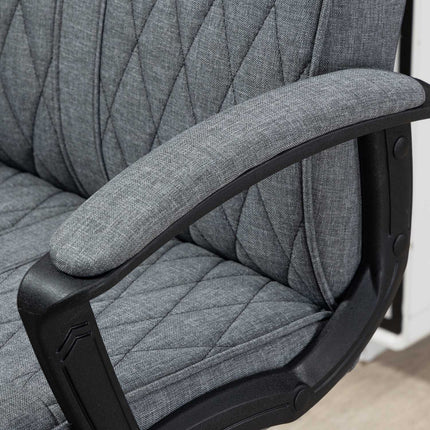 Biroja krēsls, ergonomisks, rakstāmgalda krēsls ar šūpošanās funkciju, regulējams augstums, grozāms, birojam, tumši pelēks