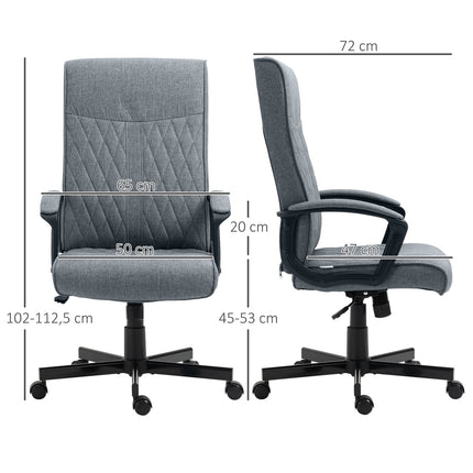 Biroja krēsls, ergonomisks, rakstāmgalda krēsls ar šūpošanās funkciju, regulējams augstums, grozāms, birojam, tumši pelēks