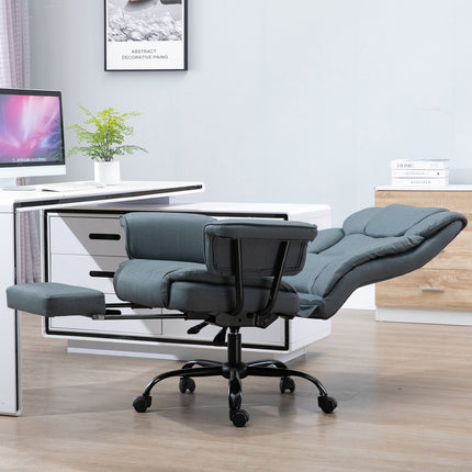 Biroja krēsls, ergonomisks, vadītāja krēsls, 360° rotējošs, regulējams augstums, galvas balsts, polsterēti roku balsti un kāju balsts