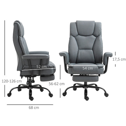 Biroja krēsls, ergonomisks, vadītāja krēsls, 360° rotējošs, regulējams augstums, galvas balsts, polsterēti roku balsti un kāju balsts