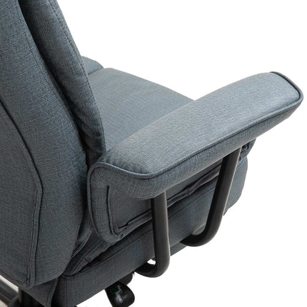 Biroja krēsls, ergonomisks, vadītāja krēsls, 360° rotējošs, regulējams augstums, galvas balsts, polsterēti roku balsti un kāju balsts