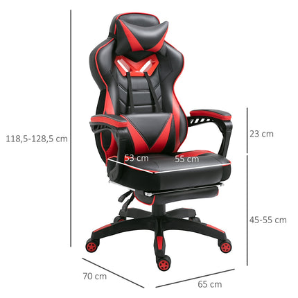 Biroja krēsls, spēļu krēsls, masāžas funkcija, vadītāja krēsls, mākslīgā āda, regulējams augstums, melns + zils, platums 68 cm, dziļums 69 cm, augstums 108-117 cm