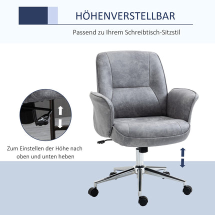 Biroja krēsls, moderns rakstāmgalda krēsls ar šūpošanās funkciju, regulējams augstums, ergonomisks, 360° grozāmi riteņi