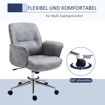 Biroja krēsls, moderns rakstāmgalda krēsls ar šūpošanās funkciju, regulējams augstums, ergonomisks, 360° grozāmi riteņi