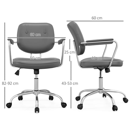 Biroja krēsls ar šūpošanās funkciju, mākslīgās ādas izskats, regulējams augstums 82-92 cm, riteņi, līdz 120 kg, grozāms krēsls