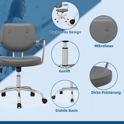 Biroja krēsls ar šūpošanās funkciju, mākslīgās ādas izskats, regulējams augstums 82-92 cm, riteņi, līdz 120 kg, grozāms krēsls