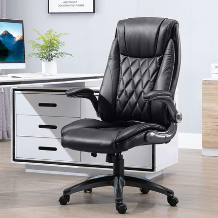 Biroja krēsls, Grozāmais krēsls, Datorkrēsls, Ergonomisks, Šūpuļkrēsla funkcija, Regulējams augstums, Galvas balsts, Polsterēti roku balsti, Melns