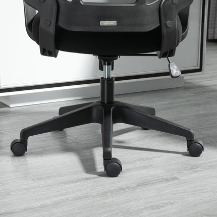 Biroja krēsls, grozāms krēsls, rakstāmgalda krēsls, regulējams augstums, ergonomisks, 360° grozāmi riteņi, biroja putas, neilons, melns