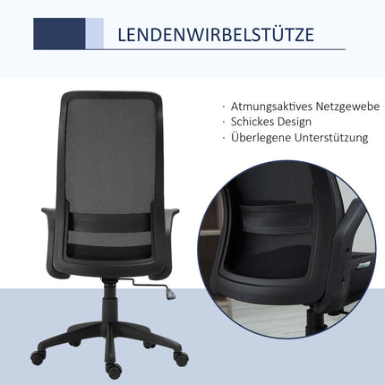 Biroja krēsls, grozāms krēsls, rakstāmgalda krēsls, regulējams augstums, ergonomisks, 360° grozāmi riteņi, biroja putas, neilons, melns
