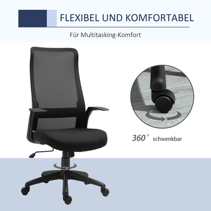 Biroja krēsls, grozāms krēsls, rakstāmgalda krēsls, regulējams augstums, ergonomisks, 360° grozāmi riteņi, biroja putas, neilons, melns