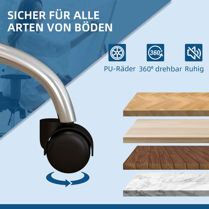 Biroja krēsls ar šūpošanās funkciju, rakstāmgalda krēsls ar mākslīgās ādas apdari, riteņi, 82-92 cm augstumā regulējams grozāmais krēsls, slodzes izturība līdz 120 kg, bēšs