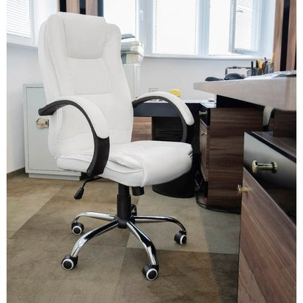 Office chair, eco-leather - white, Malatec 23240