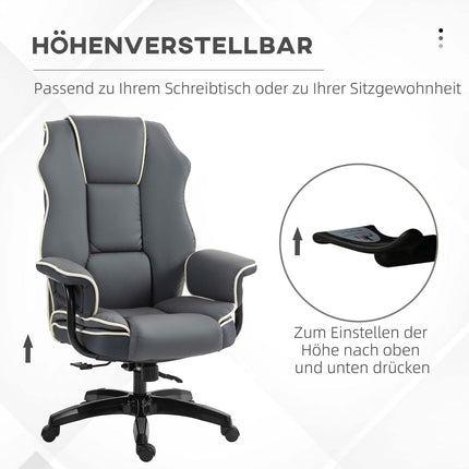Ergonomic reclining office chair, artificial leather, adjustable