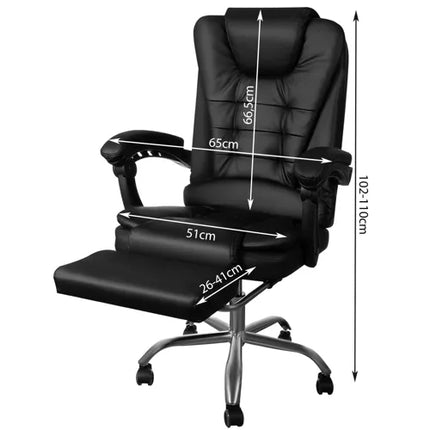 Biroja krēsls ar kāju balstu - melns Malatec 23286